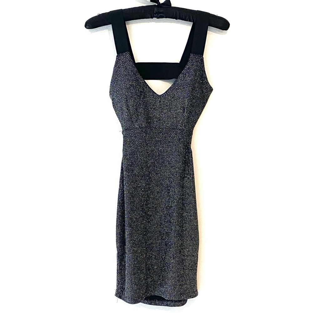 Black and Silver Sparkle Mini Dress